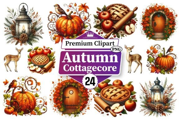 Download Autumn Cottagecore Clipart Bundle PNG - Clipart Collection