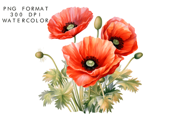 Download Watercolor Poppy Flower Clipart - Clipart Collection