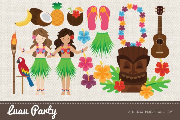 Download Hawaii Luau Party Clipart Vector - Clipart Collection