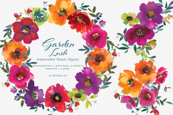 Download Watercolor Colorful Floral Clipart Set - Clipart Collection