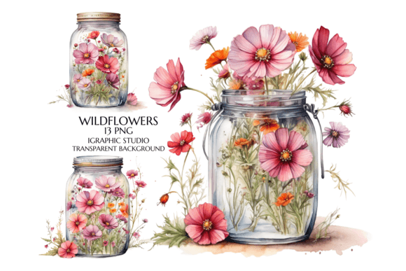 Download Watercolor Flowers in Jar Clipart - Clipart Collection