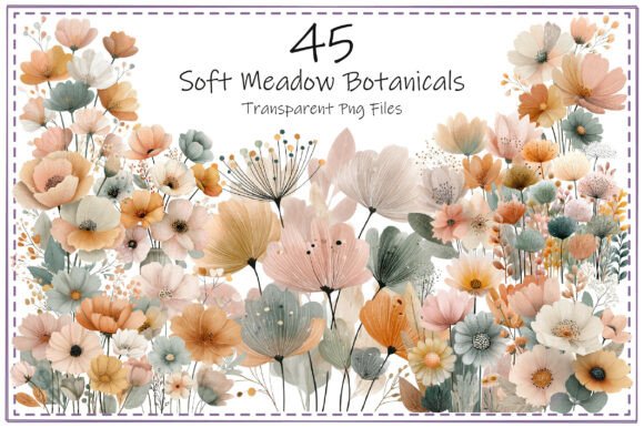 Download Soft Meadow Botanicals Clipart - Meadow Collection
