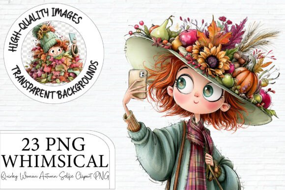 Download Whimsical Autumn Selfie Girl Clipart - Clipart Collection