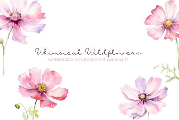 Download Whimsical Wildflowers Clipart - Clipart Collection