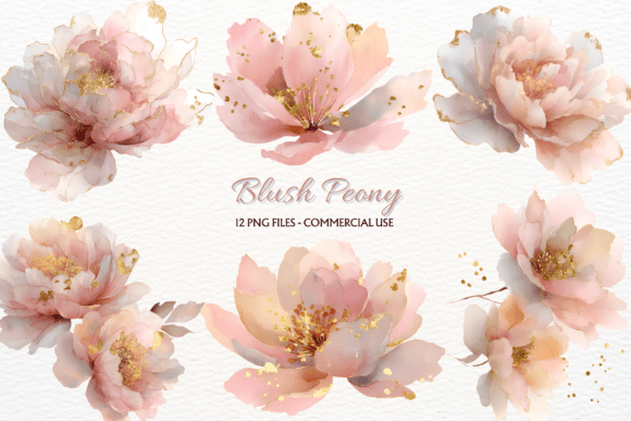 Download Blush Peony Clipart Spring Flowers PNG - Clipart Collection