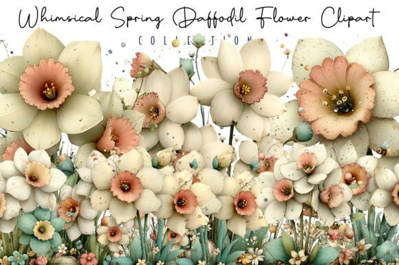 Download Whimsical Spring Daffodil Flower Clipart - Clipart Collection