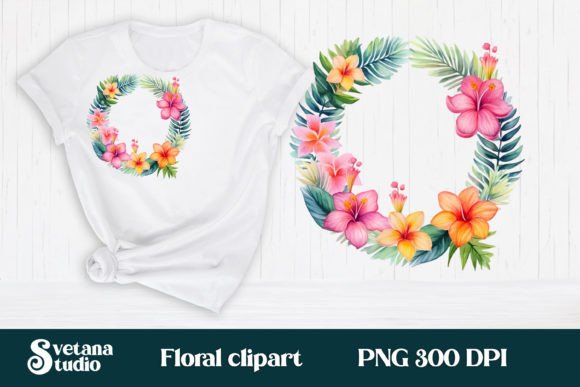 Download Hibiscus Flower Wreath Clipart PNG - Clipart Collection