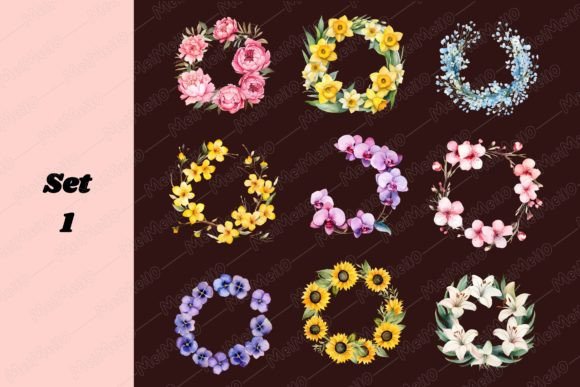 Download Watercolor Spring Flower Wreath Clipart - Clipart Collection