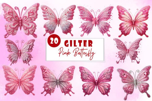Download Gilter Pink Butterfly Clipart Bundle - Clipart Collection