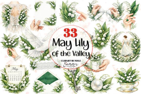Download May Lily of the Valley Clipart Bundle - Clipart Collection