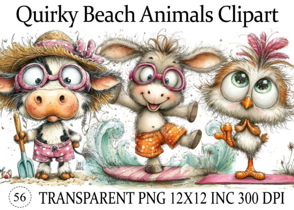 Download Quirky Beach Animals PNG Clipart - Clipart Collection