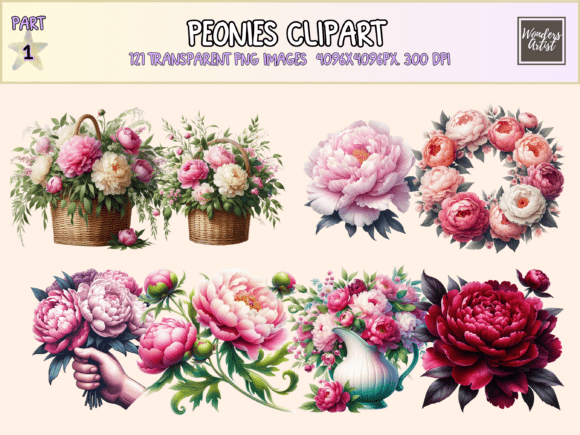 Download Peonies Clipart - Clipart Collection