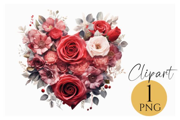 Download Romantic Floral Heart PNG Clipart - Clipart Collection