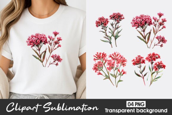 Download Red Floral Watercolor Clipart PNG - Clipart Collection