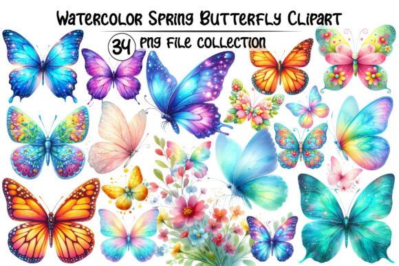 Download Watercolor Spring Butterfly Clipart - Clipart Collection